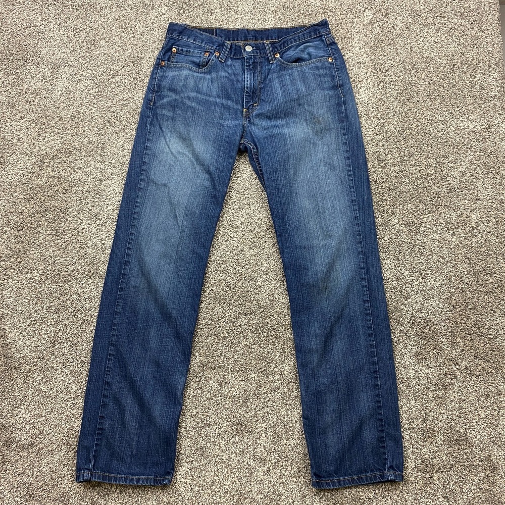 Levi's jeans 514 mens 32x30.5 straight leg Relaxed med wash Distressed cotton